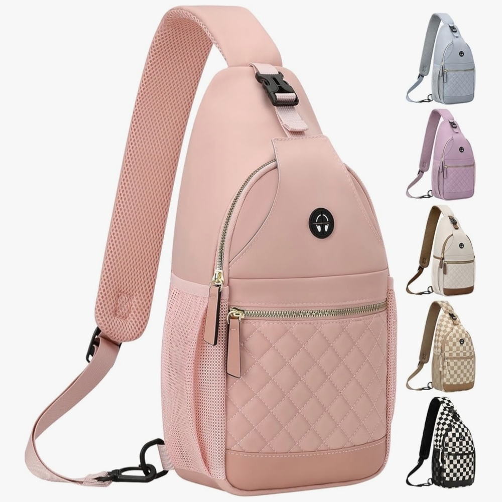 Pink Quilted Women's Sling Bag